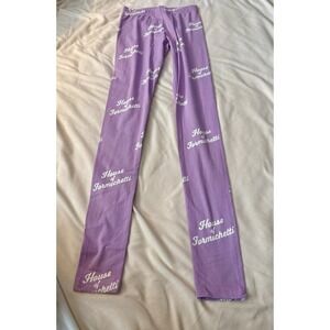 Nicopanda Leggings Women Small Purple House of Formichetti Logo Print Streetwear